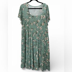 Torrid Super Soft Jersey Dress in Floral Green